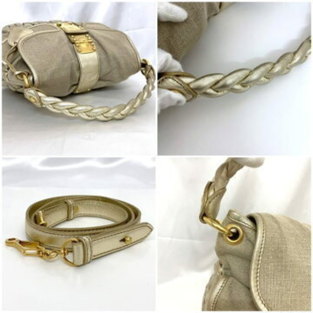 Miu Miu Bag Beige Matelasse Shoulder Bag Leather Flap - Picture 9 of 9